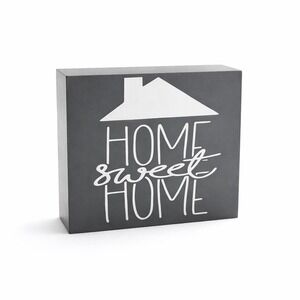 Home Sweet Home Wooden Block Sign Rustic Farmhouse Decor Shelf Sitter